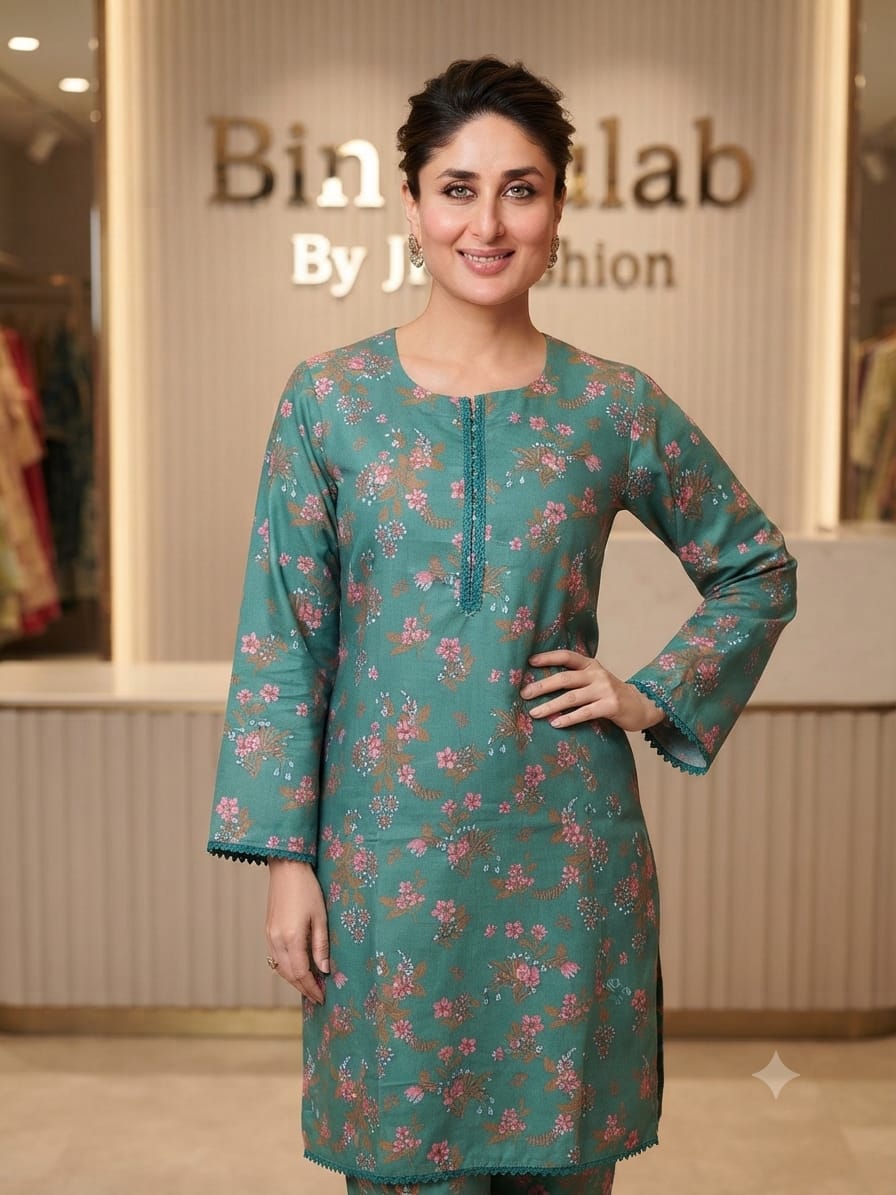 Bin Gulab Premium Digital Printed Lawn 2 Piece Stitched Suit