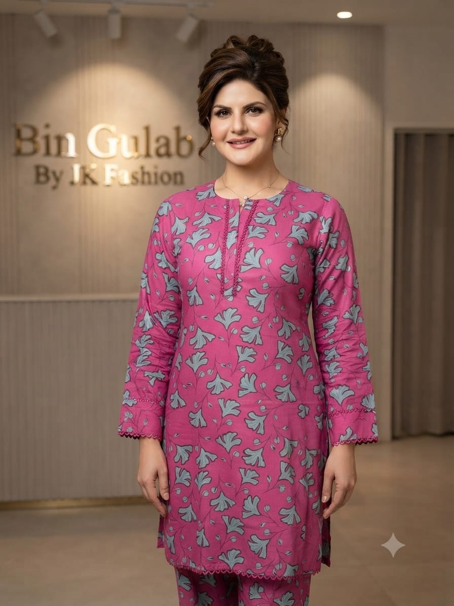 Bin Gulab Premium Digital Printed Lawn 2 Piece Stitched Suit