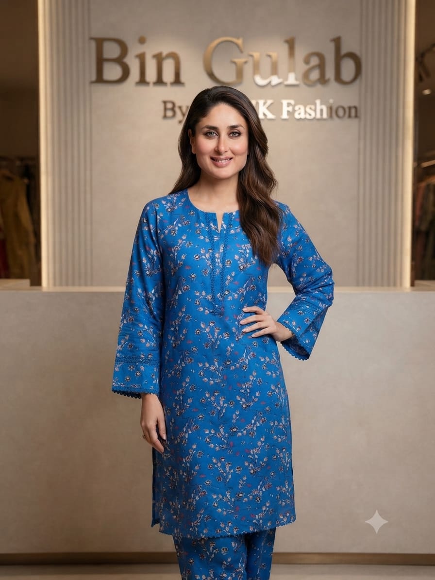 Bin Gulab Premium Digital Printed Lawn 2 Piece Stitched Suit