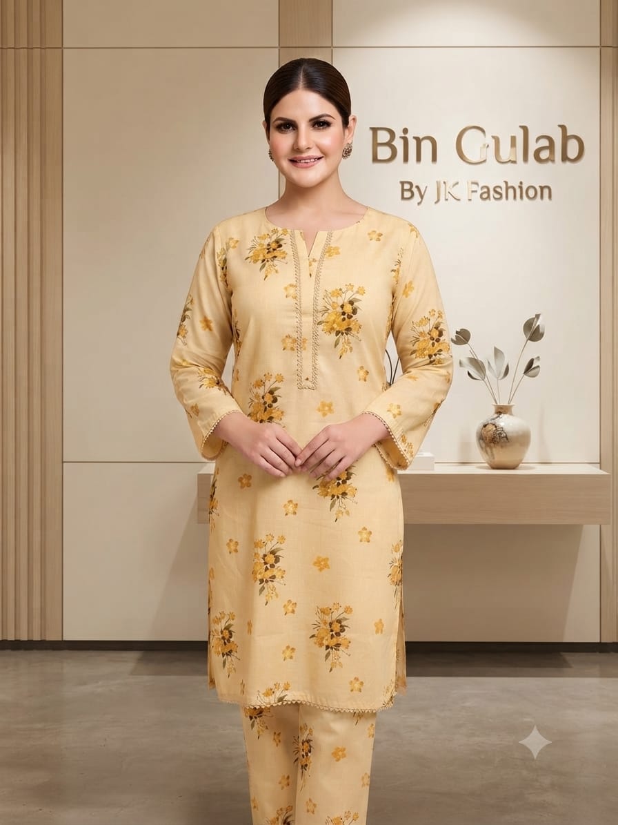 Bin Gulab Premium Digital Printed Lawn 2 Piece Stitched Suit