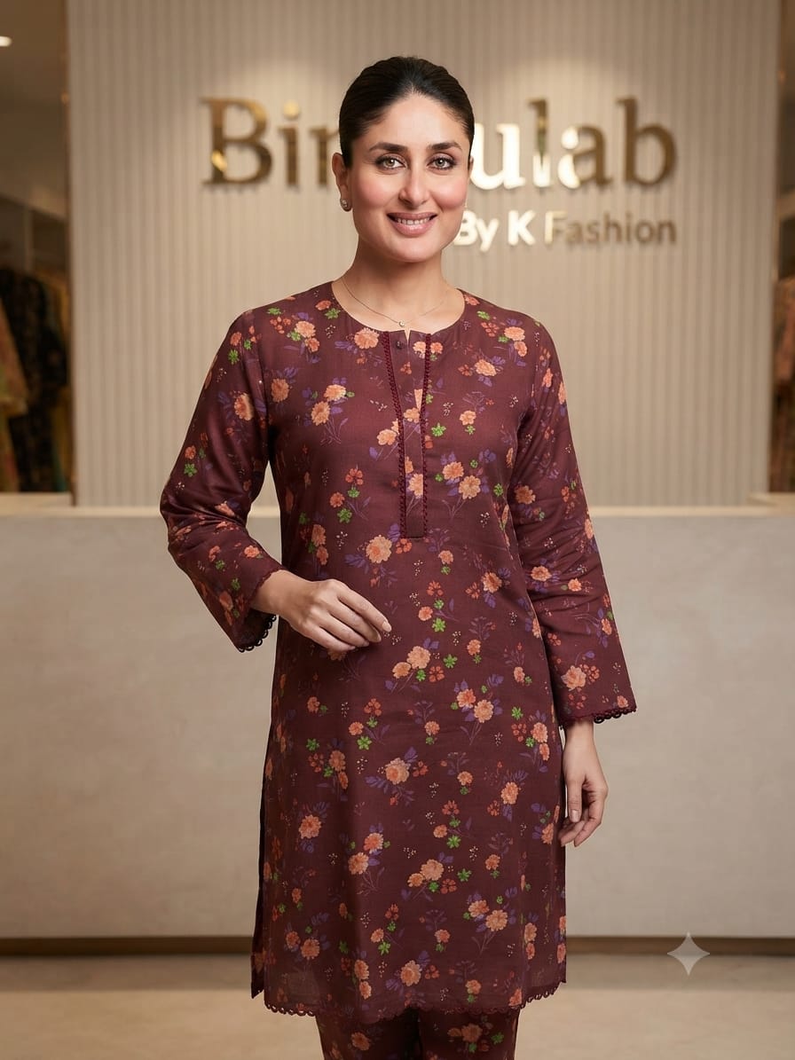 Bin Gulab Premium Digital Printed Lawn 2 Piece Stitched Suit