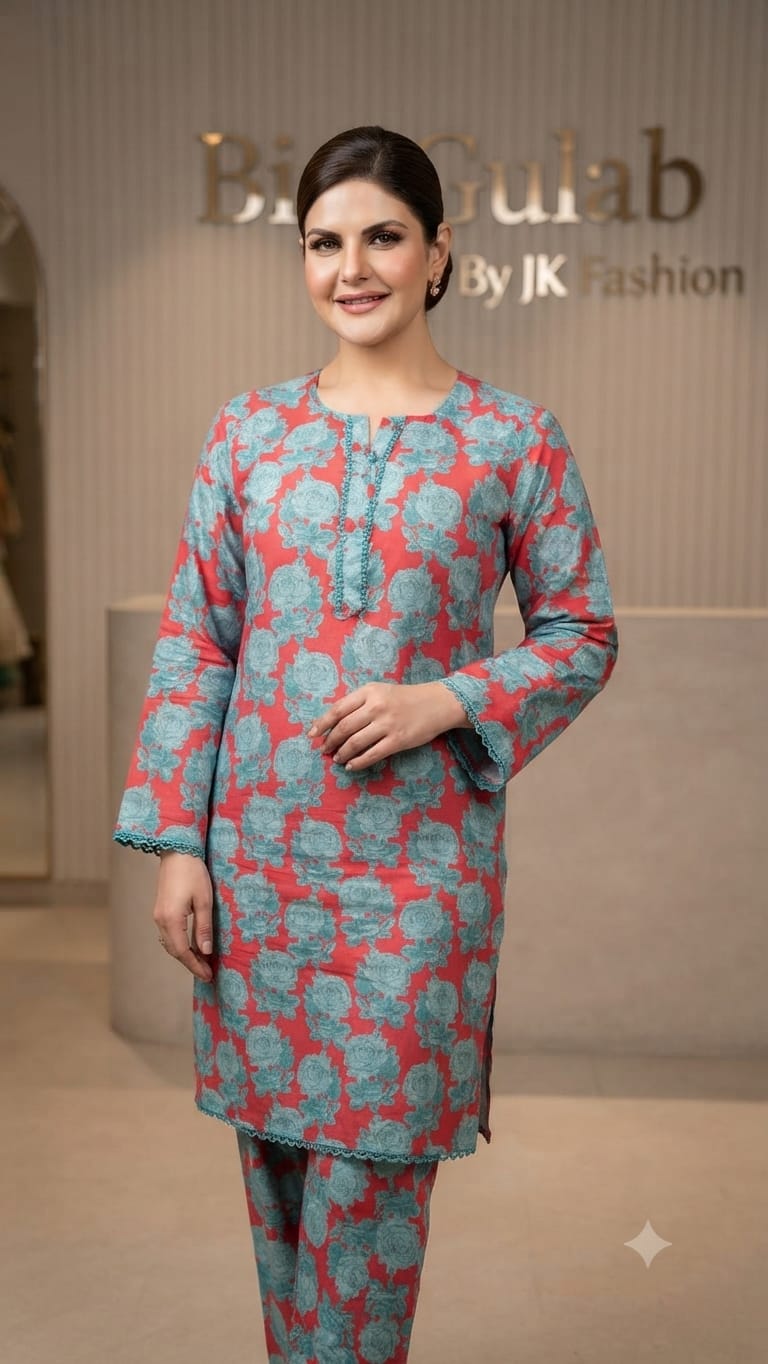 Bin Gulab Premium Digital Printed Lawn 2 Piece Stitched Suit