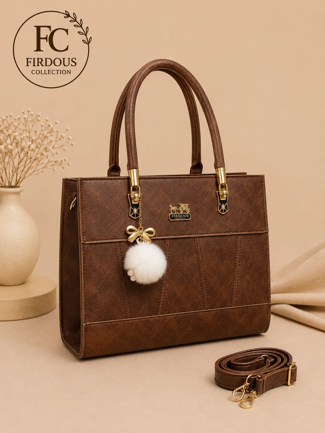 Chocolate Brown Handbag – Structured &amp; Spacious
