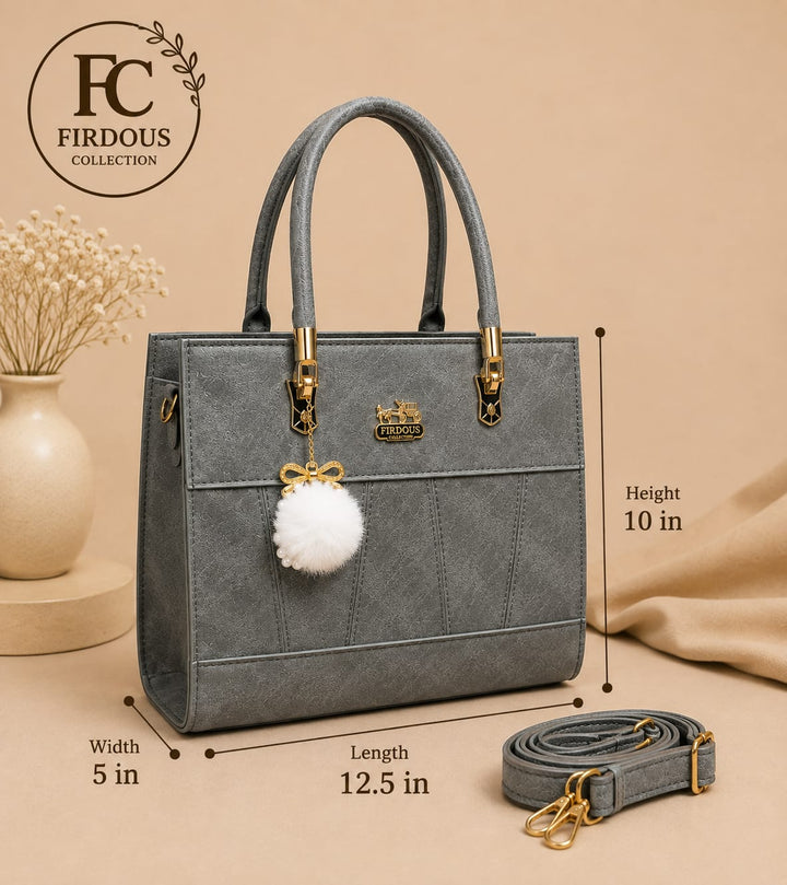 Charcoal Grey Handbag  Structured &amp; Spacious