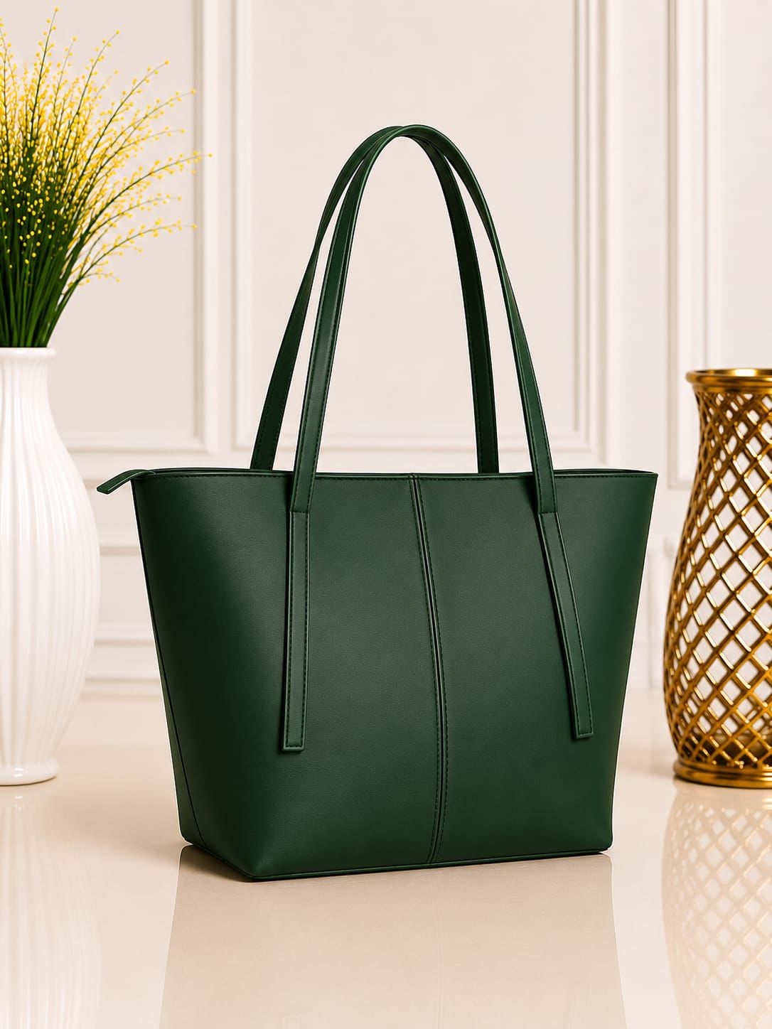 Emerald Green Tote Bag – Master Quality Leather Finish
