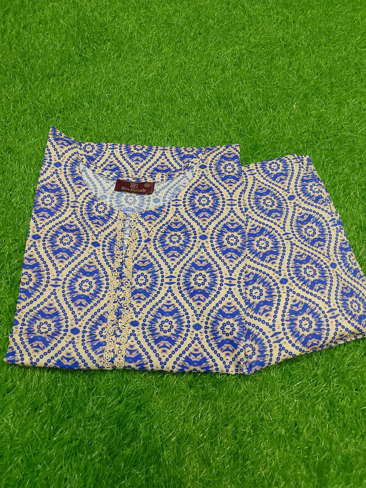 Zyan &amp; Co | Bin Gulab Royal Blue Mosaic 2-Piece Stitched Lawn Suit