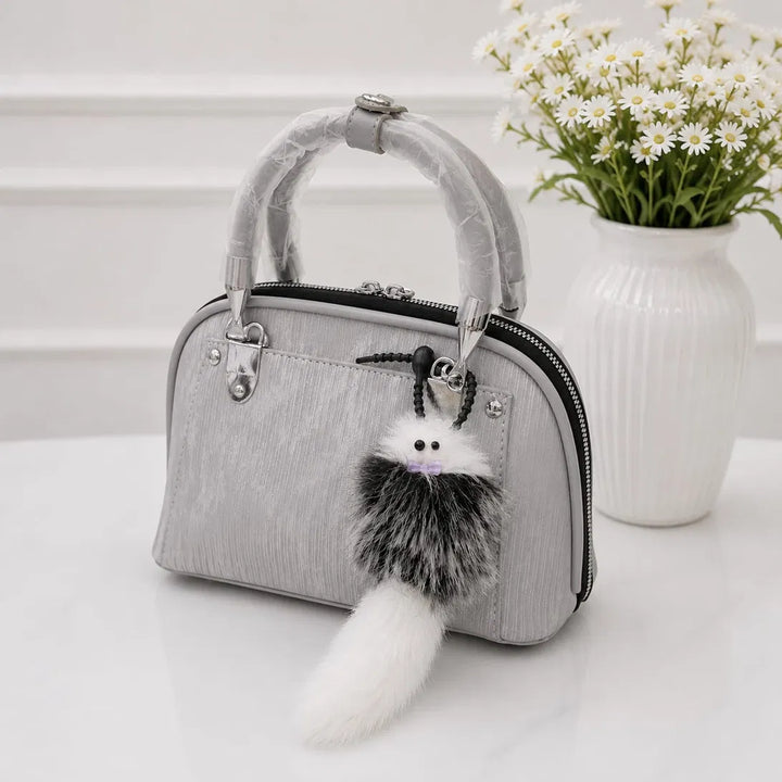 Chic Textured Handbag with Free Charm&nbsp;