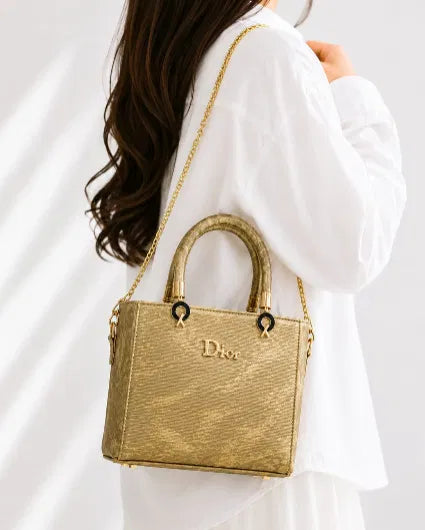 Golden Hour Mini Tote | Structured Party Bag with Chain