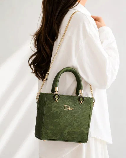 Olive Mini | Textured Crossbody with Gold Chain