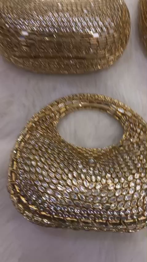 High Quality Metal Kundan Clutch